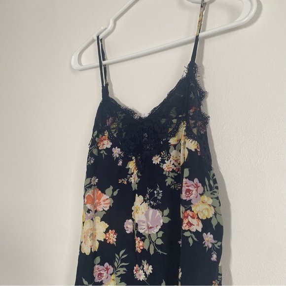 Abercrombie and Fitch Blue Floral Top Camisole with Lace Size XS - Picture 3 of 8
